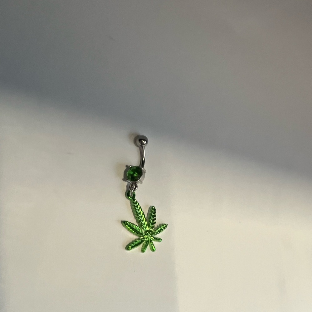 Spencer's Green Leaf Belly Ring